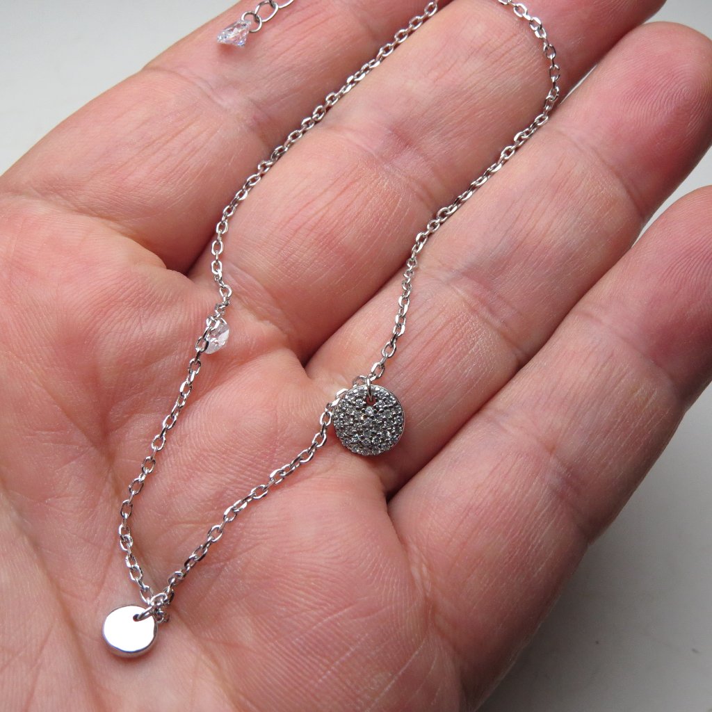 *925 Sterling Silver Multi Charm Anklet Bracelet